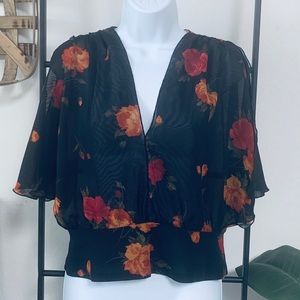 Urban Outfitters Sheer Floral Blouse